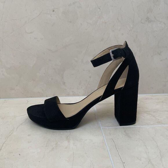 Chinese Laundry Shoes - Chinese Laundry Sz US 10 Sandals Heels Shoes Black Suede Ankle Strap NWOB